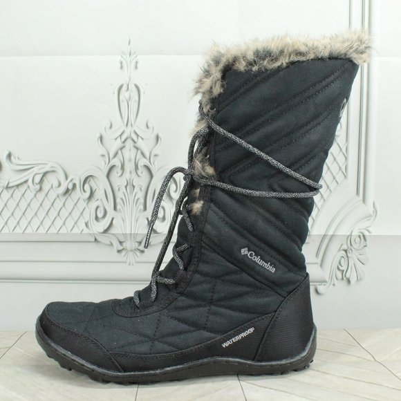 Columbia Shoes - Columbia BL3825-010 Minx Black Nylon Quilted Fur Winter Boots Size 6.5